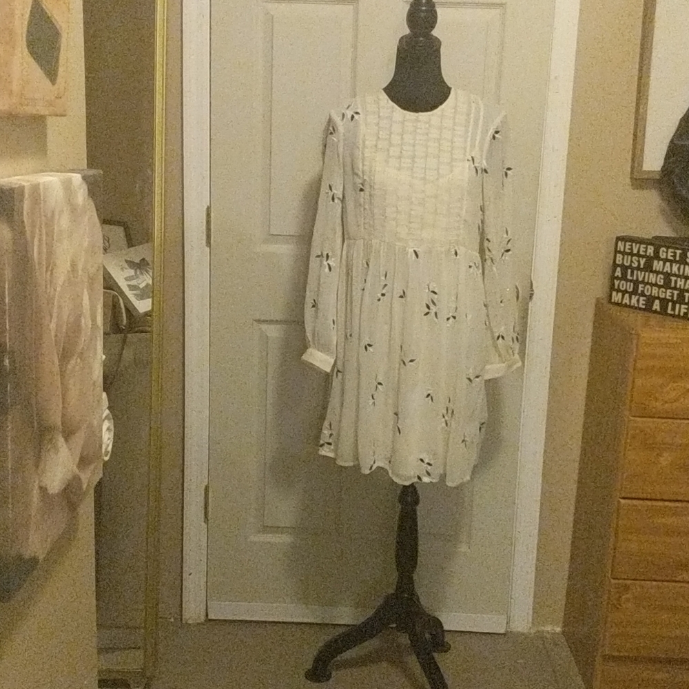 Sheer white embroidered dress